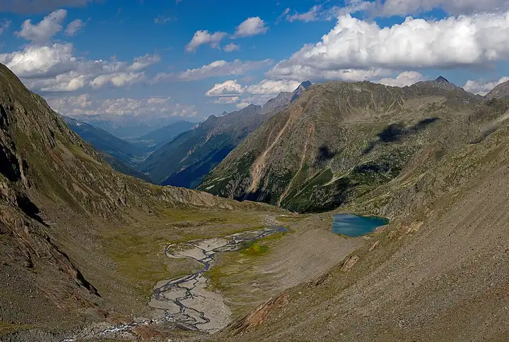 Stubai valley and the Grawa waterfall